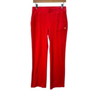 Juicy Couture Velour Flare Track Pants Red Crown Logo Lounge Sweatpants S